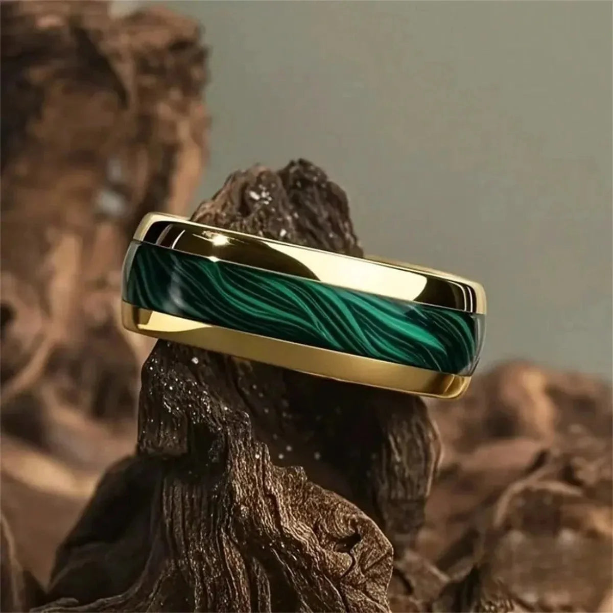 Fashion 8mm Silver Color Men Stainless Steel Rings, Pink Rose Abalone Shell Meteorite Inlay Rings for Men Women, Wedding Jewelry