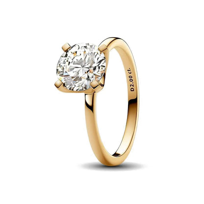 New 925 Silver Rings 18K Gold Plated Water Drop Shaped Square Heart Zircon Ring For Women Original Silver 925 Ring Jewelry Gift