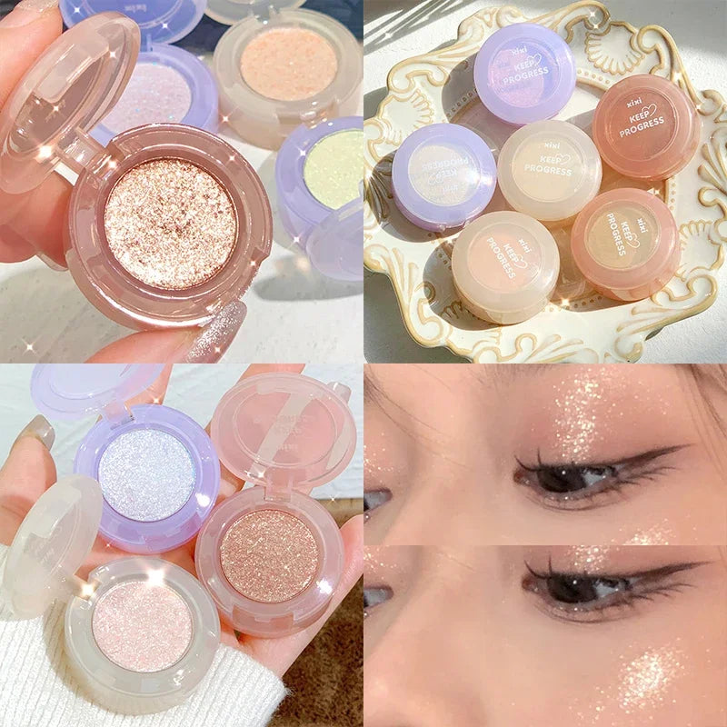 Peach Highlighter Eyeshadow Palette Diamond Glitter Mashed Potatoes Highlighter Gel Face Body Brighten Natural Contour Make up
